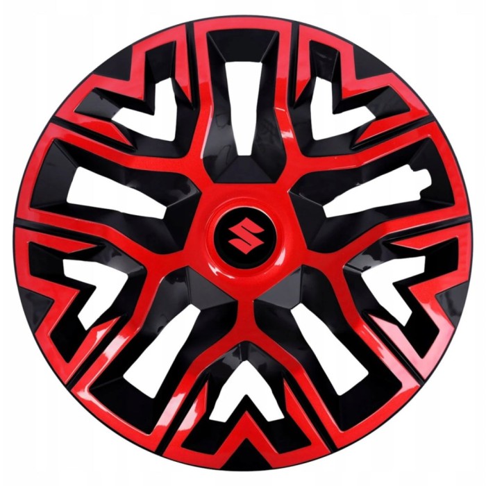 Set 4 Capace Roti 14 &quot; Best Rosu-Negru, Compatibile Cu Suzuki