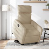 VidaXL Fotoliu electric rabatabil cu ridicare, crem, textil 3206725