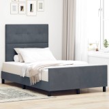 VidaXL Cadru de pat cu headboard Gri &icirc;nchis 120 x 190 cm Catifea 3344928