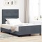 vidaXL Cadru de pat cu headboard Gri &icirc;nchis 120 x 190 cm Catifea 3344928