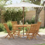 vidaXL Set de masă pentru grădină 5 pcs Maro Lemn masiv de tec