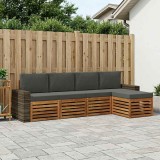 vidaXL Set de canapele de exterior cu pernă 5 pcs Natural și Antracit 3384248