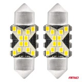 Set 2 becuri LED auto C5W Festoon 31 mm CANBUS 12/24V, alb, Amio