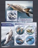 Sierra Leone 2016 - Fauna Marina - DELFINI - Sh. + S.S. - MNH, Nestampilat