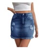 Fusta mini de denim de vara pentru femei JayscreateEU, albastru, XXL - OUTLET
