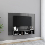 Comoda TV de perete, gri extralucios, 120x23,5x90 cm, PAL GartenMobel Dekor, vidaXL