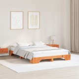 vidaXL Cadru de pat maro cerat 140x200 cm din lemn de pin solid