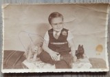 Copil cu jucarii, Romania 1943// foto tip CP