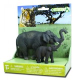 Set 2 figurine elefant asiatic cu pui collecta