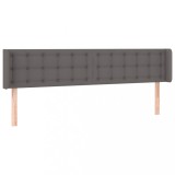 Cumpara ieftin Tablie de pat cu aripioare gri 203x16x78/88 cm piele ecologica