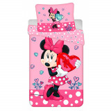 Cumpara ieftin Lenjerie de pat Disney Minnie, 2 Piese, 140A 200 cm, 70A 90 cm, 100% Bumbac