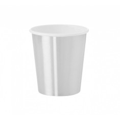Set 10 pahare din carton natural, 200 ml, culoare argintie
