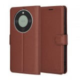 Husa pentru Honor Magic8 Lite, Techsuit, Leather Folio, Maro