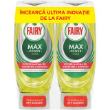 Pachet Detergent de vase Fairy MaxPower Lemon, 2x450 ml