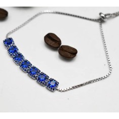 Bratara Din Argint Cu Elemente Zirconii Blue- ARG393H