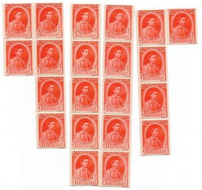 Centenarul nasterii regelui Carol I, 1938, 3 L, 21 buc., neobliterate foto