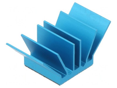 Radiator extrudat cu aripioare BGA albastru 15x30,56mm foto
