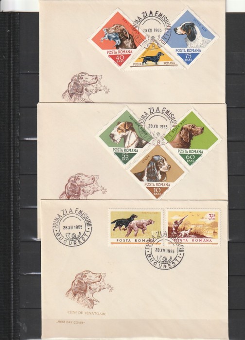 RO - FDC - CAINI DE VANATOARE ( LP 620 ) 1965 ( 3 DIN 3 )