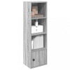 Biblioteca Gossi Gri Sonoma 31x24x102 cm Lemn Prelucrat Rafturi Multiple Dulap Usa Instalare Flexibila Depozitare Carti Obiecte Decorative