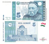 Tadjikistan 5 Somoni 1999 P-15 UNC