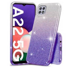 Husa Samsung Galaxy A22 5G SILICON GLITTER MOV foto