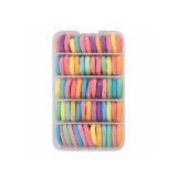 Cumpara ieftin Set 65 elastice par subtiri pastel 2 cm, elastice textile pentru fete si femei, cutie organizator