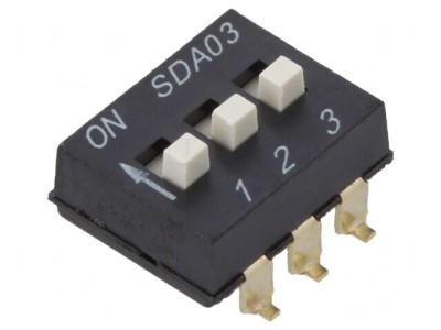 Comutator DIP-SWITCH 3 Secțiuni ON-OFF 24VDC foto
