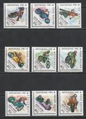 Mongolia 1981 - #324 Sporturi cu Motociclete 9v MNH foto