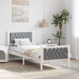 VidaXL Cadru de pat cu headboard Gri deschis 75 x 190 cm țesătură 878443