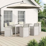 vidaXL Set de masă pentru grădină cu pernă 7 pcs Alb și crem PP 3430079