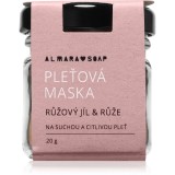 Almara Soap Face Pink Clay &amp; Rose masca calmanta pentru fata pentru piele foarte uscata si sensibila 20 g