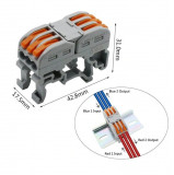 Conector 3+3 cu sina portocaliu pentru cablu maxim 4 mm, Oem