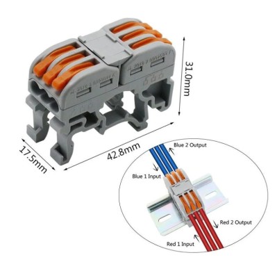 Conector 3+3 cu sina portocaliu pentru cablu maxim 4 mm foto