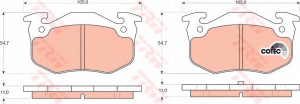 Set placute frana,frana disc PEUGEOT 206 CC (2D) (2000 - 2016) TRW GDB1305