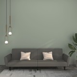 Canapea Extensibila 2 Locuri vidaXL, Gri Inchis, Catifea, 220x84.5x69 cm, Cadru Lemn, Multifunctionala