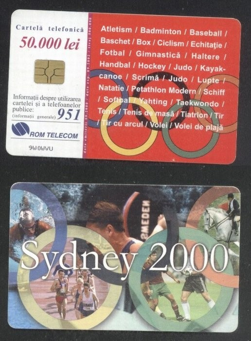 Romania 2000 Telephone card Sydney 2000 Rom 67 CT.095