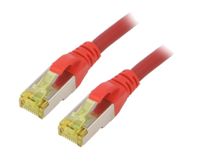 Patch cord S/FTP CAT6a LSZH Roșu 2m
