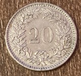 C50 - Moneda foarte veche - Elvetia - 20 rappen - 1965