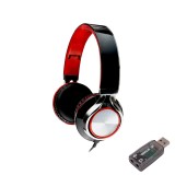 CASTI Spacer, cu fir, standard, utilizare multimedia, microfon pe fir, pliabile, banda ajustabila, conectare prin adaptor USB 2.0 sau Jack 3.5 mm x 2,