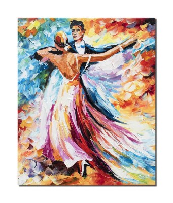 Tablou pictat manual, In pasi de vals, 60x50cm ulei pe panza in cutit efect 3D, gata de expus pe perete foto
