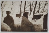 MILITARI GERMANI IN TRANSEU , LANGA LOCASE DE TRAGERE CU ARMA , PRIMUL RAZBOI MONDIAL , FOTOGRAFIE TIP CARTE POSTALA , PERIOADA PRIMULUI RAZBOI MONDI