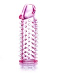 Stimulator Penis Sleeve cu tepi Roz, din TPR flexibil, 11.8cm, impermeabil, body safe - B-Series EasyLove