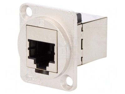 Adaptor FT Cat 6a Ecranat Metal 8p8c 19x24mm foto