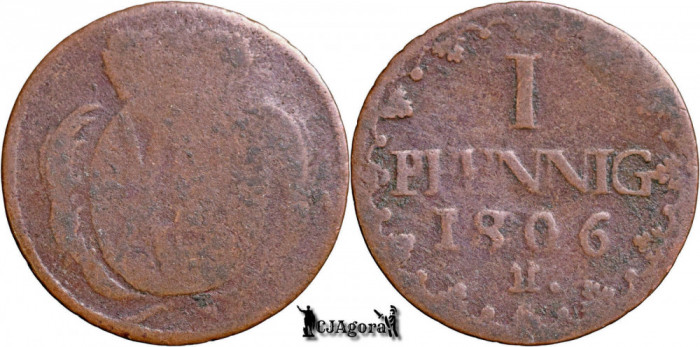 1806 H, 1 Pfennig - Frederic August al III-lea - Electoratul Saxoniei