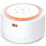 Dispozitiv generare sunete albe, Linomag&reg;, 30 sunete, Lumina de veghe, Memorie, Timer, White Noise, Alb