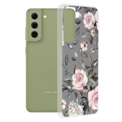 Husa pentru Samsung Galaxy S21 FE 5G - Techsuit Marble Series - Bloom of Ruth Gray foto