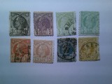 Serie mica Romania 1885 Rege Carol I , Vulturi 8 valori stampilate