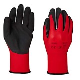 Set 2 Manusi cu Palme Acoperite din Latex Calibru 13, Respirabile, Rosu cu Negru, Marimea 9, L