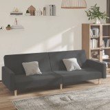 vidaXL Canapea extensibilă cu 2 locuri, gri &icirc;nchis, textil