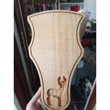 Panoplie Căprior trofeu, lemn masiv de cireș 350x220mm
